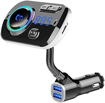 Fmトランスミッター Bluetooth5 0 車載fmトランスミッターsirigoogle Assistantに対応 7色ledライト Android Iphone兼用充電ケーブル Qc3 0急速充電 車載充電器 2ポート ノイズ軽減機能 Tfカード Usbメモリ対応 12v 24v車対応 Ledディスプレイ ハンズフリー通話