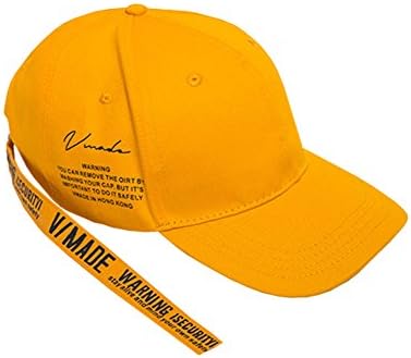 Colorblock Hip Hop Strapback Baseball Cap Adjustable Long Strap Outdoor Sunhat Snapback Hat Peaked Hat For Men Women (Yellow)