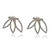 Lotus Studs Ear Crawler Earrings Cuff Climber Ear Wrap Pin Vine Pierced Charms Geometric Clip On Jewelry Silver Plated