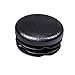 Prescott Plastics 1 1/4” (31.75mm) Outer Diameter Ribbed Plastic Hole Plugs, Round Black Metal Tubing End Caps, Strong Furniture Leg Inserts, Impact & Weather Resistant, Made in The USA - 10 Pack