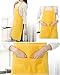 TSD STORY Total 12 PCS Plain Color Bib Apron Adult with 2 Front Pocket Black