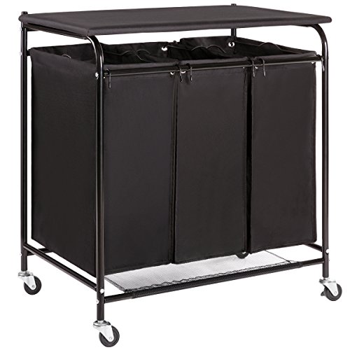 Buy HollyHOME 3Bag HeavyDuty Rolling Laundry Sorter Laundry Cart with