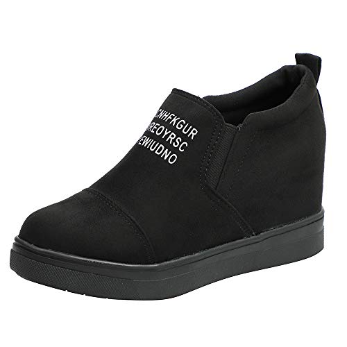 Teresamoon Women's Ladies Fashion Ankle Letter Increasing Wedges Shoes Short Boots