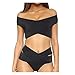 MineSign Off Shoulder Bikini Swimsuit for Women 2017 Fashion 2-Piece Wireless Top High Waist Bottom