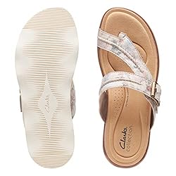 Clarks Brynn Madi Flat Sandal, Sand Interest, 8 Wide