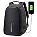College Backpack, Business Laptop Backpack, Anti-theft Water Resistant Computer USB Charging Port, Lightweight Travel Bag Fit 15.6 Inch Laptops Tablets in Dark Indigo (Black)