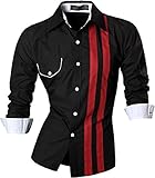 jeansian Men's Slim Long Sleeves Fashion Casual Shirts Dress Shirt Tops Z021