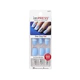 Kiss Products Impress Gel Nails with Glitter Accents, Tiebreaker, Light Blue