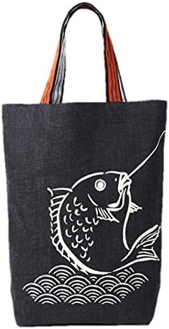 japan Kurashiki denim tote bag retro Japanese Pattern Vertical size made in Japan (prosperous business)