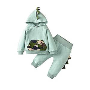 Whitzard Kledingset voor baby’s, schattige warme zuigelingen, jongens en meisjes, tweedelige katoenen speler, dinosaurus…