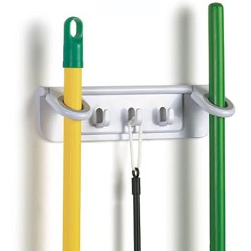 Cartshopper Mop and Broom Holder Organizer New Wall Mounted Duster Brush Holder Organizer Storage Rack Organizer