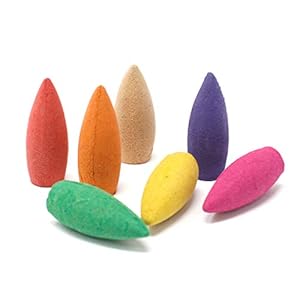 YKW Gifts Large Pack of Aromatic Back Flow Incense Cones – 7 Different Fragrances – All Natural – Approx 70 Cones