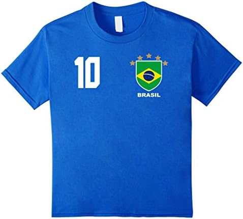 Kids Brasil Brazil Futebol Soccer Jersey T-Shirt 12 Royal Blue