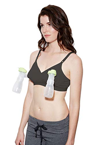Rose Wireless Nursing + Hands-Free Pumping Bra | Breast Pump & Nurse in one Bra (XX-Large, Black)