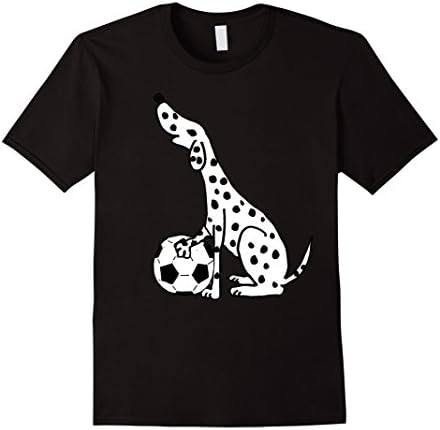 Mens Smilealottees Funny Dalmatian Playing Soccer T-shirt Medium Black