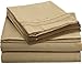 Clara Clark Premier 1800 Series 4pc Bed Sheet Set - Queen, Camel Gold, Hypoallergenic, Deep Pocket