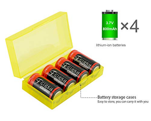 Feirsh CR123A Rechargeable Batteries for Arlo Cameras,RCR123A 3.7V 800mAH Lithium ion Batteries Rechargeable Compatible with Arlo Wireless Security Cameras(4 Pack) - Thumbnail 3