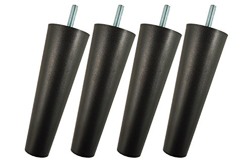 LEGHEADS 6 Inch M8 IKEA Replacement Furniture Legs, Superior Quality Couch Legs, Sofa Legs, Bed Risers - M8 / 8mm (Metric/IKEA) - Jet Black
