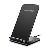 Fast Qi Wireless Charger, Fodlon Wireless Charging Pad for iPhone 8 / 8 Plus, iPhone X, Samung Galaxy Note 8, S8 / S8 Plus, S7 / S7 Edge [No AC Adapter] [Black]