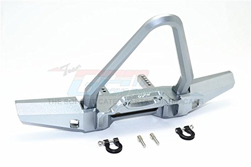 Traxxas TRX-4 Trail Defender Crawler Upgrade Parts Aluminum Front Bumper With D-Rings (Spiked Design) - 1 Set Gray Silver