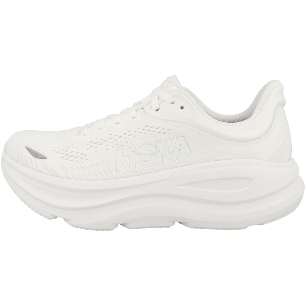 Hoka Women's Bondi 9 Sneaker, White/White, 11 Wide Image Hoka Women's Bondi 9 Sneaker, White/White, 11 Wide Image
