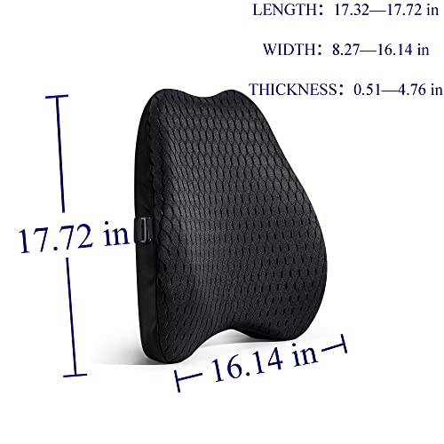Bipintip Lumbar Support Pillow for Office Chair or Car Memory Foam