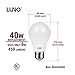 LUNO A19 Non-Dimmable LED Bulb, 6.0W (40W Equivalent), 450 Lumens, 4000K (Neutral White), Medium Base (E26), UL Certified (8-Pack)