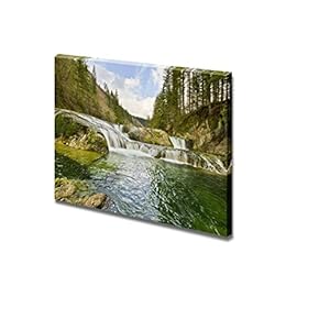 Canvas Prints Wall Art - Naked Falls in Washougal River Columbia Gorge Washington| Modern Home Deoration/Wall Art Giclee Printing Wrapped Canvas Art Ready to Hang - 12" x 18"