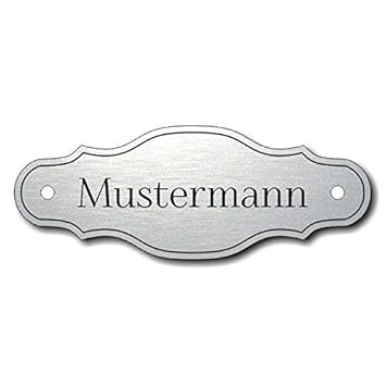 Türschild, Briefkastenschild, Klingelschild, 70-300-003 Acryl, Oberfläche Gold gebürstet oder Edelstahl gebürstet, individuel