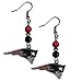 NFL Siskiyou Sports Womens New England Patriots Fan Bead Dangle Earrings One Size Team Color,black