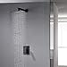 KOJOX Shower system with Rain Shower Head, Single Function shower valve Shower Set Combo with Trim Kit (Matte Black)