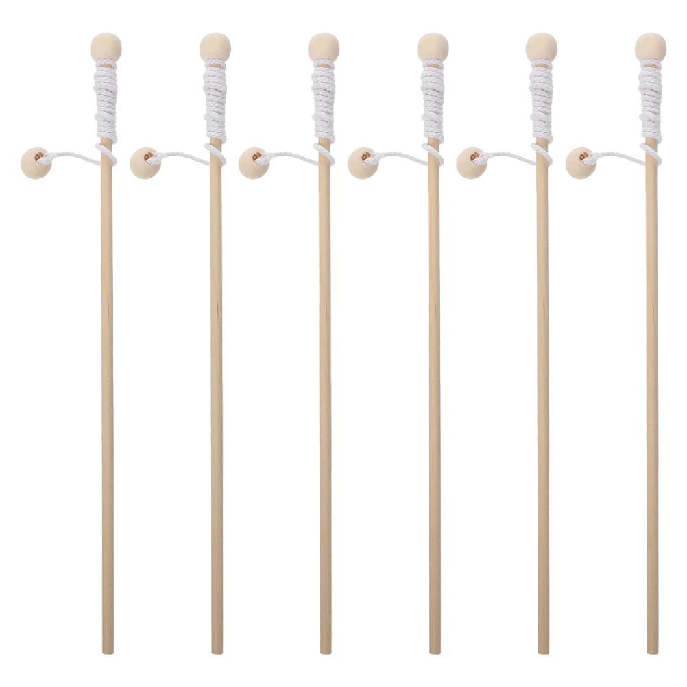 TOYANDONA 6pcs Wooden Catching Magnetic Fishing Poles Magnet Fishing Rods Kindergarten Kids Fishing Game Early Educational Toy for Kids