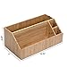 MobileVision Bamboo Make Up Organizer & Cosmetic Holder, Storage on Vanity Counter or Bathroom, Multiple Compartments