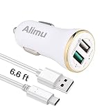 USB Type C Car Charger, Alimu Rapid Fast Car Charger with 6.6ft USB C Cable Works with LG G5,G6,G7,V20,V30,HTC 10 U11,Samsung Galaxy S8 S9 S10 Plus Edge,Note 8,Note 9