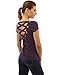 PattyBoutik Women Scoop Neck Lace Up Back Blouse (Dark Purple Medium)