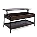 Sekey Home Lift Top Coffee Table, 2-Tier Cocktail Table with Hidden Storage for Living Room, Wood Look Accent Furniture,Smoky Oak