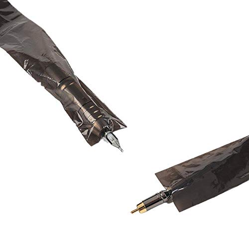 Tattoo Clip Cord Covers - Yakecan 125PCS Professional Tattoo Clip Cord Sleeves Disposable Safety Tattoo Clip Cord Bags for Tattoo Machine Gun Accessories,Tattoo Kits, Tattoo Supplies Black
