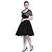 Heroecol Womens Vintage 1950s Dresses Square Neck Bow Short Sleeve 50s 60s Style Retro Swing Cotton Dress