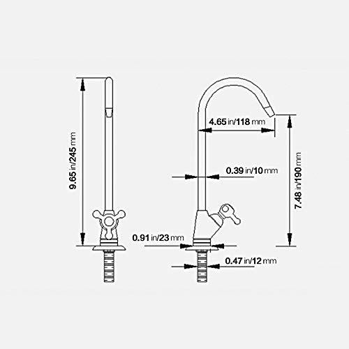 KAIYING Reverse Osmosis Faucet, RO Water Faucet Kitchen Bar Sink Drinking Water Filter Faucet Commercial Filtered Water Faucet Fits most Water Filtration System, Chrome Finish, 1/4-Inch Tube