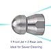 Tool Daily Stainless Steel Fixed Sewer Jet Nozzle, Button Nose 1/4'' NPT Female 4.0 Orifice, 4000 PSI
