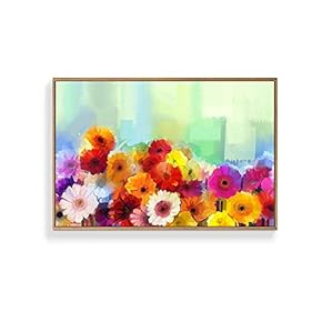 Framed Canvas Wall Art for Living Room, Bedroom Colorful Flower Canvas Prints for Home Decoration Ready to Hang - 16x24 inches