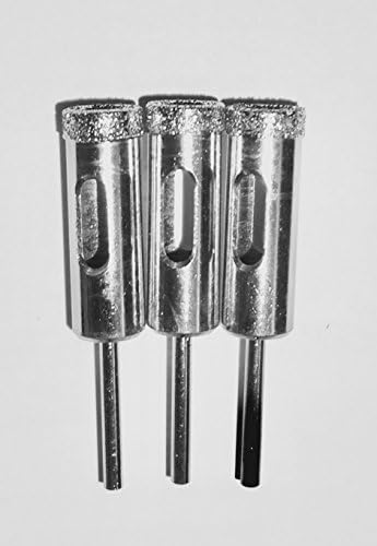 DrillGlass 1/2" Diamond Core Bits 3-Pack Fits Your Rotary Tool | Drill Glass and Tile | Beginner's Instructions Drilling Guide | Idea Guide | 12DCB 3