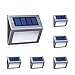 XLUX Solar Lights for Steps Decks Pathway Yard Stairs Fences, LED lamp, Outdoor Waterproof, Warm Light, 6 Pack