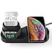 Proker Wireless Charger Station, Fast 4 in 1 Wireless Charger Stand for iPhone Xs Max/XR/8 Plus/Samsung S10 S9+, Wireless Charging Dock Holder Station for Apple Watch Series 1/2/3/4, AirPod