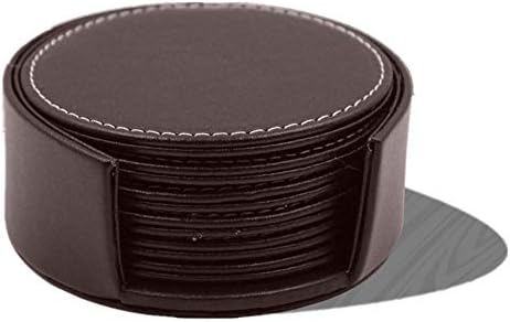 6-piece Reusable Round Coaster PVC Coaster Beverage Pad Teacup Pad Coffee Cup Cushion Cup Protector Home Kitchen Use(Brown)