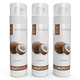 3 x Suntana Coconut Fragranced 8% Premium Self Tan Mousse - Light Tan