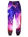 Uideazone juniors Fashion 3D Printed Star Galaxy Sports Joggers Pants Sweatpants Medium purple 1 Medium