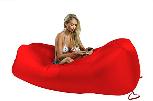 Pro Soccer Group Self-Inflating Air Lounge Hangout Sofa Beach Camping Chair Air Bed Floats on Water No Pump Needed with Side Pockets Built-In Bottle Opener and Matching Backpack Carrying Bag