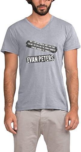 Men's Funny 100% Cotton V Neck Short Sleeve T-Shirt Ash Size XL
