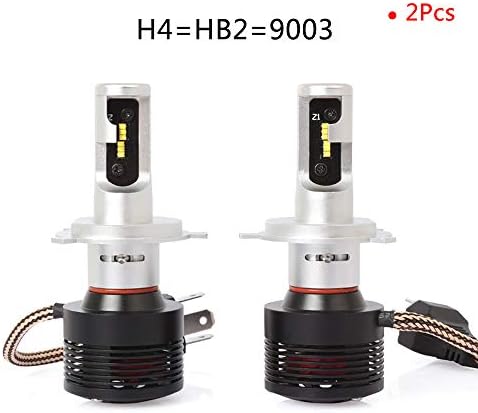 Car LED Head Lights Bulbs Replace For Car Halogen Lights Or HID Bulbs Black 2 Pcs,H4=HB2=9003